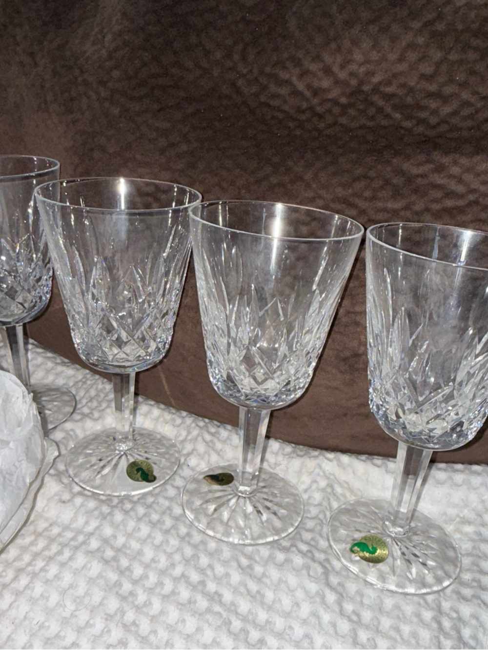 Waterford Crystal Clear Cut Wine Glasses Lismore 10oz new Ireland(Set of 4)